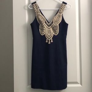 Lilly pulitzer Navy largo shift dress size 00
